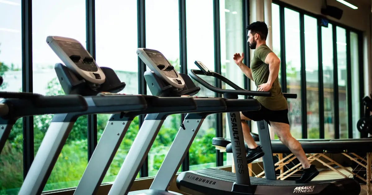 Modern gym interior with clean fitness equipment