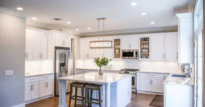 Clean modern kitchen with organized countertops