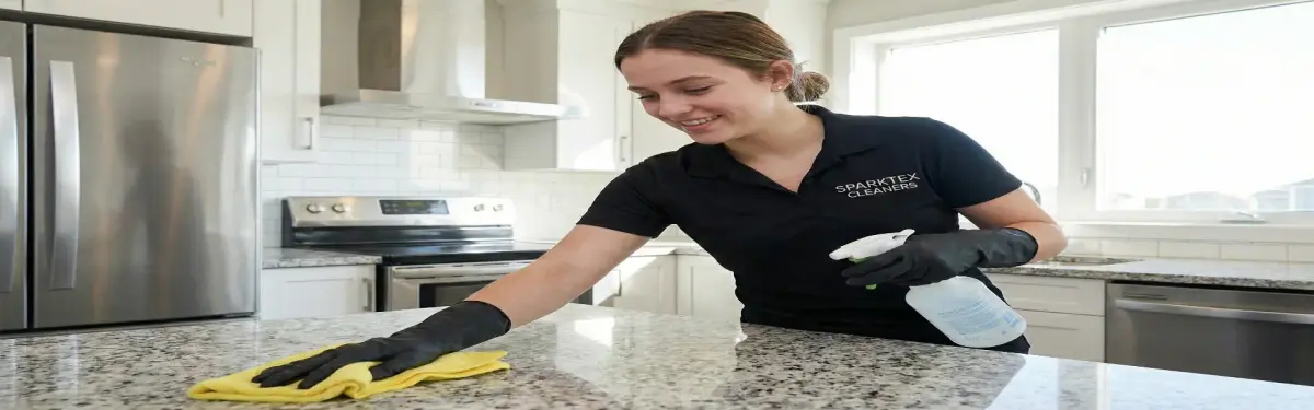 Professional residential cleaning team at work in North Houston